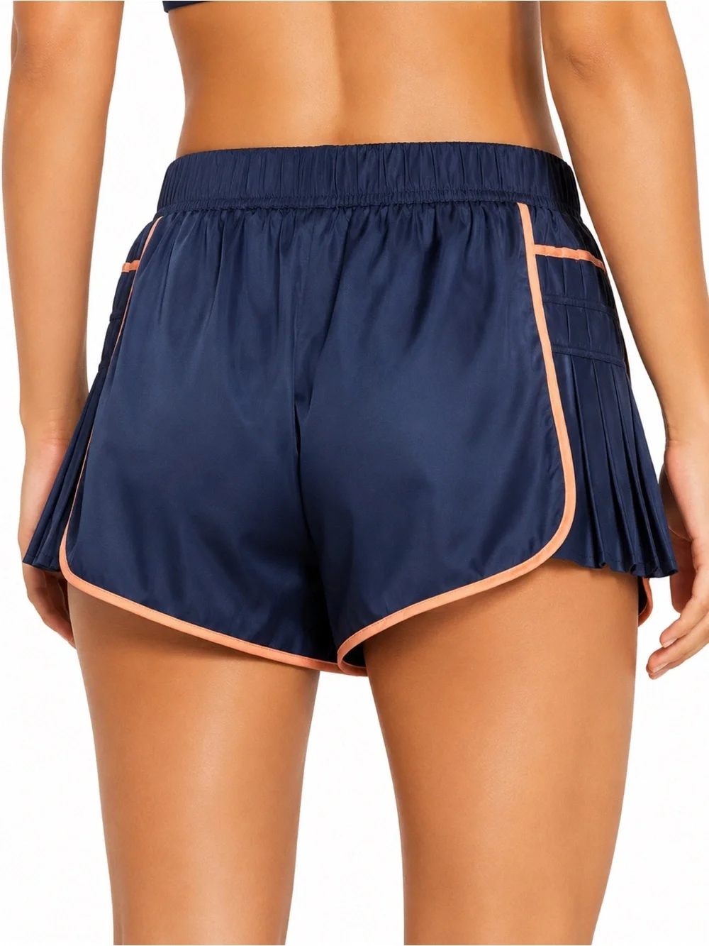 Free People Navy/Peach Women's Athletic Running Shorts Lined Elastic Waist S/P